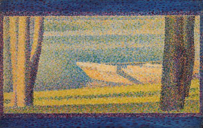 Vertäute Boote und Bäume von Georges Seurat